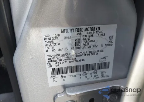 2008 Ford F-250 Xlt z USA, uszkodzony, nr VIN 1FTSW21R38EC63596